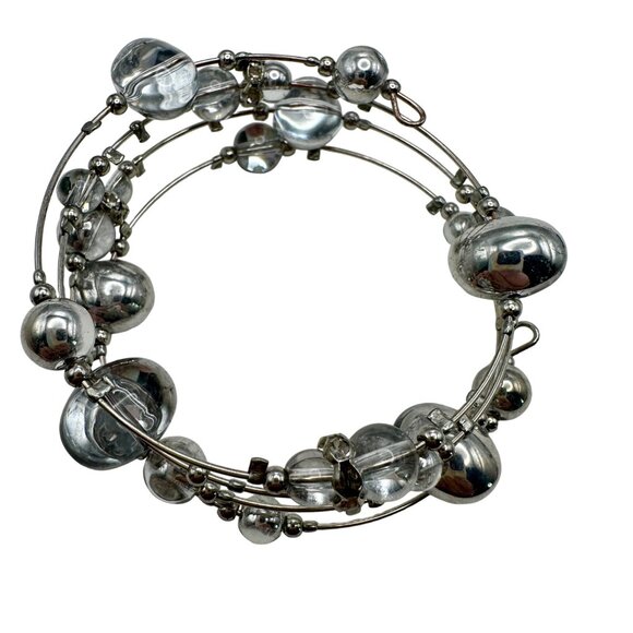 Bracelet Jewelry Optical Auras Silver Tone Coil Bracelet Paparazzi Multilayer - Picture 8 of 9